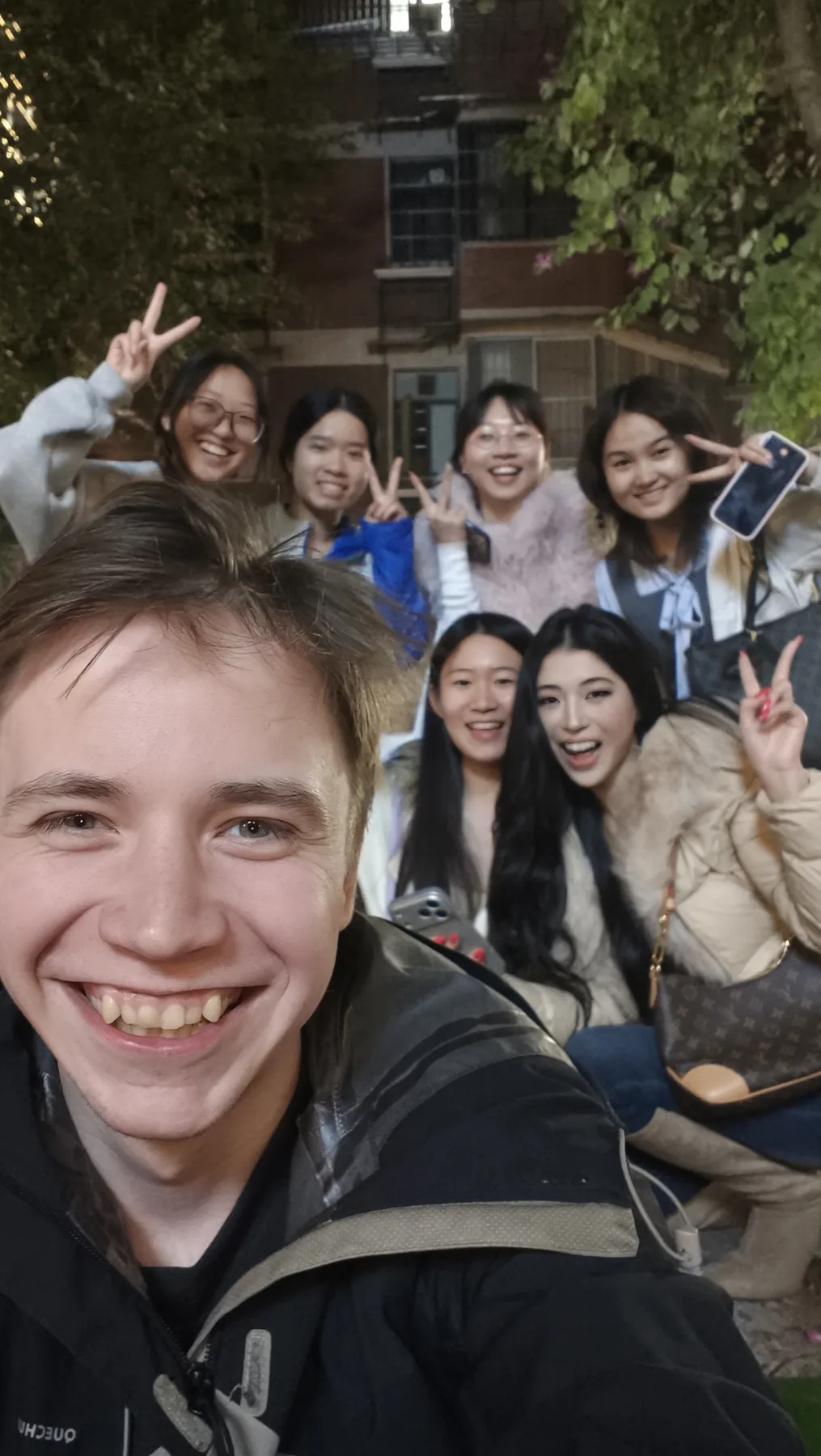 Tony travelling with friends